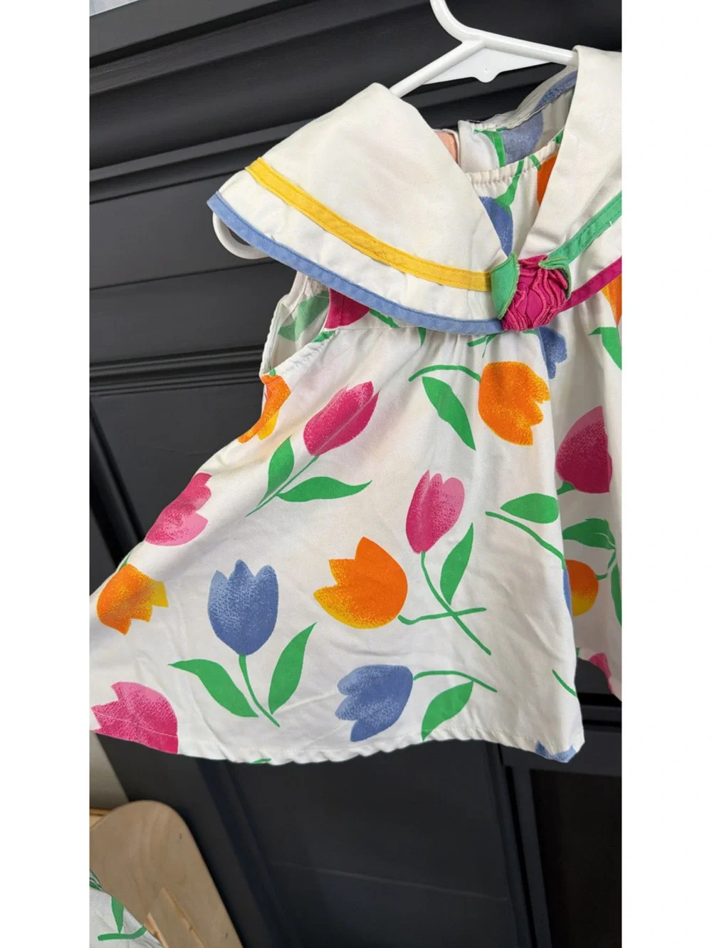 Vintage toddler girls set tulips 2y